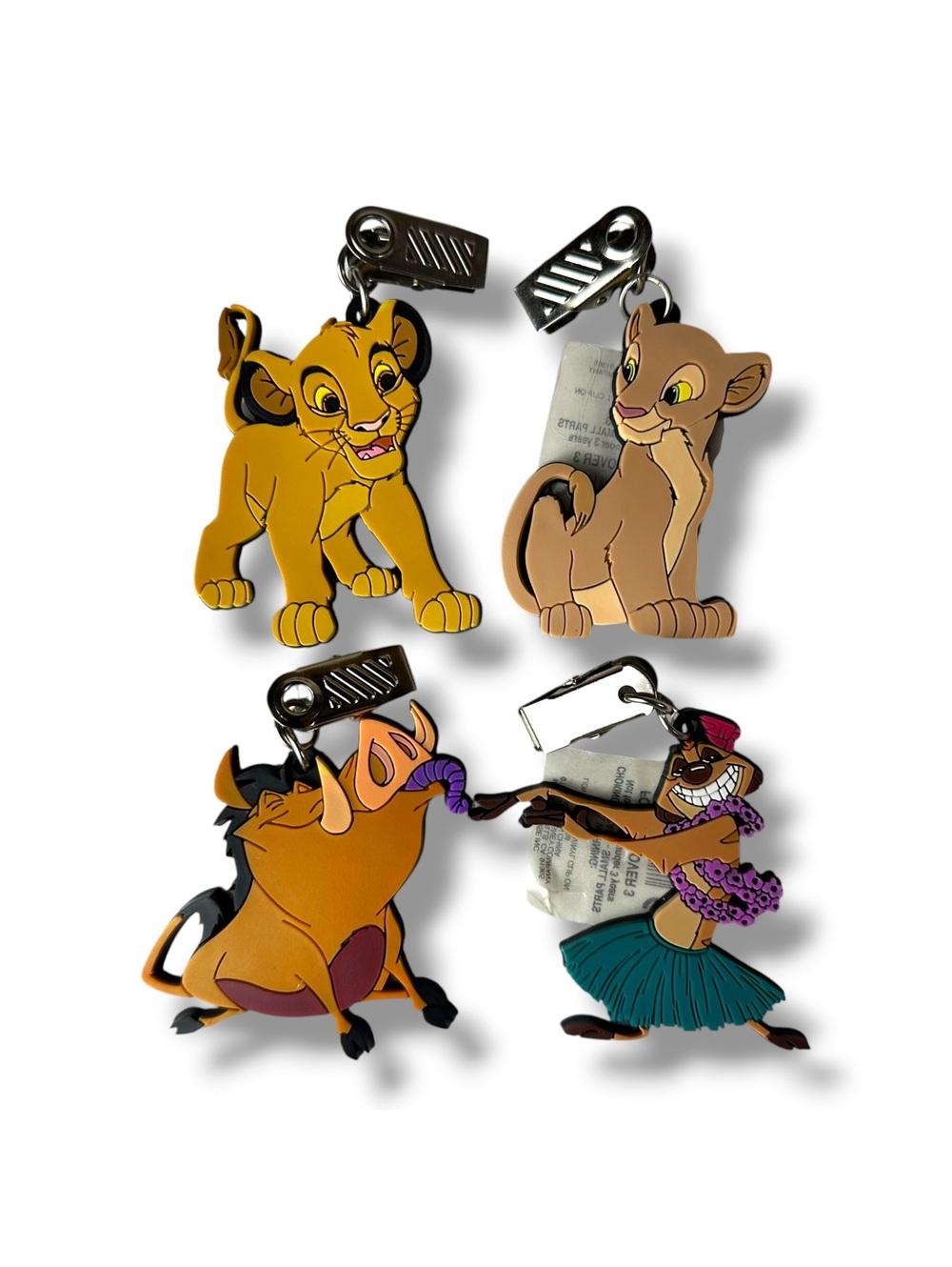 VTG Disney The Lion King Vinyl Clip-Ons Set of 4 Simba Nala Pumbaa Timon 1994